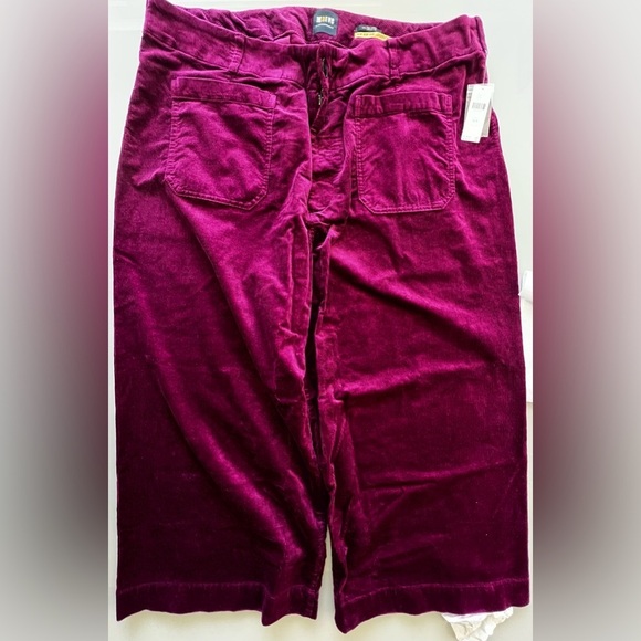 NWT The Colette Cropped Wide-Leg Corduroy Pants by Maeve - Picture 5 of 6